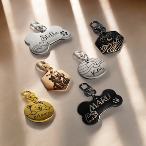 Custom Dog Tag Personalized Pet ID Tag Engraved Name Tags with Swivel Hook