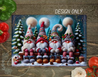 Christmas Gnome Cutting Board PNG Cute Christmas Sublimation Design Cutting Board File Digital Download