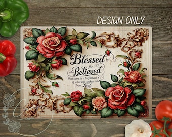 Blumenrezept Schneidebrett Sublimationsdesign (Digitaler Download)
