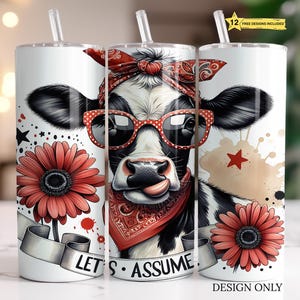 Divertente tumbler a forma di mucca in formato PNG: frase sarcastica, design a sublimazione sottile da 20 once (download digitale)