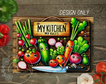 Funny Kitchen Cutting Board Sublimation Design (PNG Digital Download)