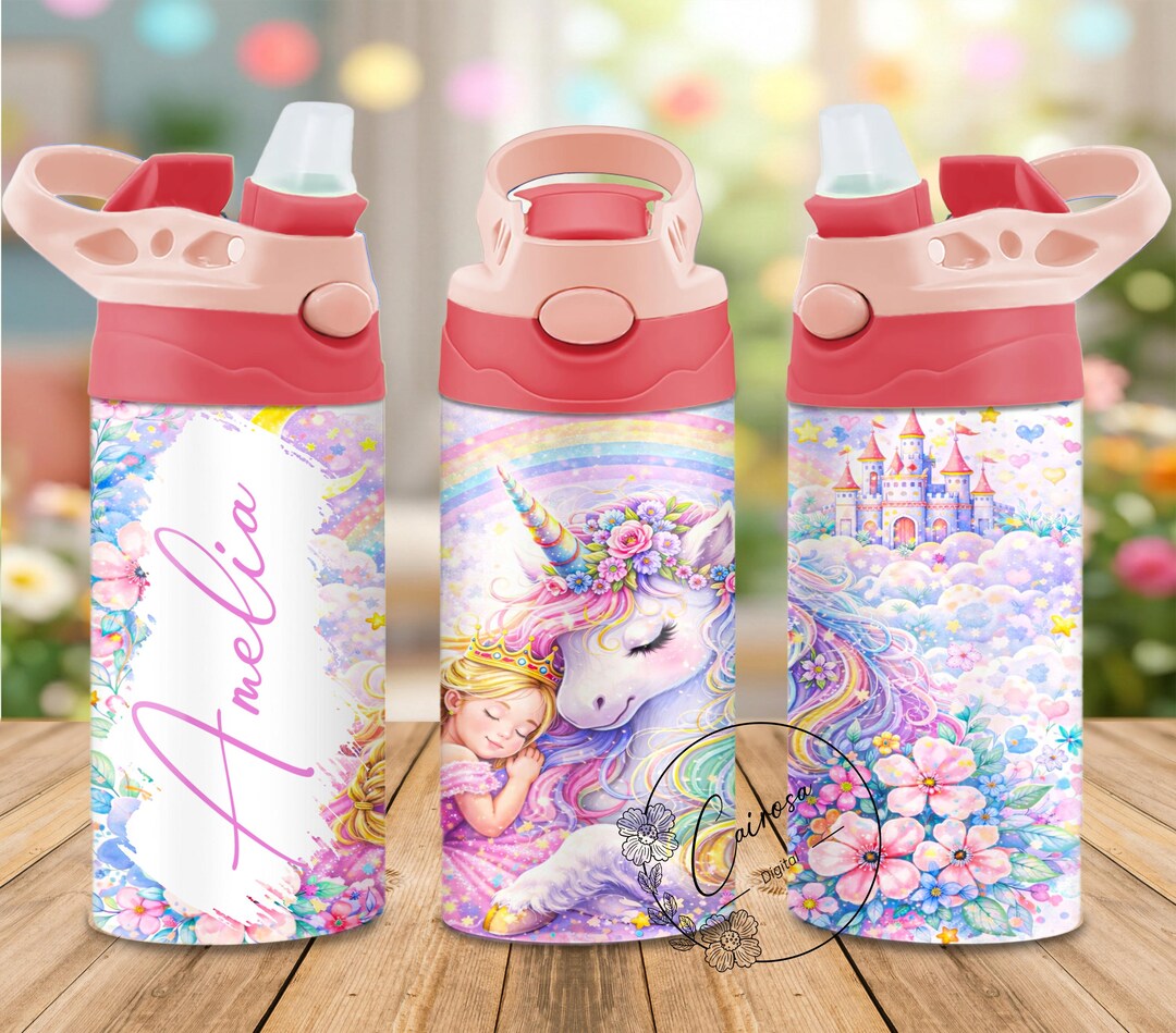 Unicorn Kids 12oz Sippy Cup Tumbler Wrap PNG | Rainbow “life is Magical ...
