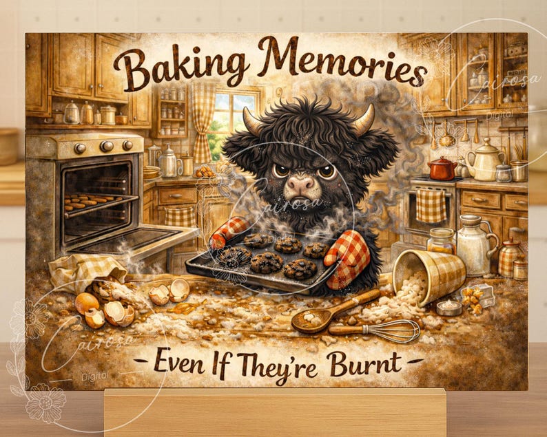 Highland Cow Cutting Board PNG – Funny Rustic Farmhouse Cow Kitchen ...