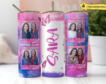 Personalized Family Photo Tumbler Wrap: Seamless Sublimation Design (Digital Download)