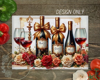 Grateful Thankful Blessed Cutting Board Sublimation Design (PNG Digital Download)