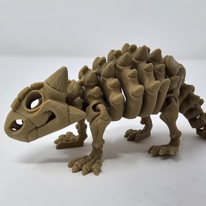 3D Printed Flexi Skeleton Ankylosaurus - Cute Dino Fidget Toy, Articulating Dinosaur Desk Toy, Office Toys | Flexi Factory Authorized