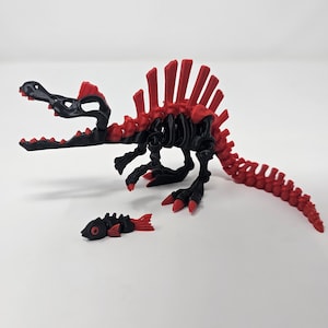 3D Printed Flexi Skeleton Spinosaurus - Cute Dino Fidget Toy, Articulating Dinosaur Desk Toy, Office Toys | Flexi Factory Authorized