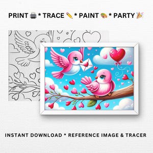 Valentine’s Day DIY Paint Party Templates | Printables for Paint Parties, Paint Kits | PNG, JPG | Instant Download | Printable Stencil