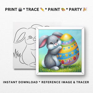 Conejito de Pascua / Plantillas para fiestas de pintura / Manualidades para fiestas de pintura, Kits de pintura / Pintura y bebida / Imprimible, Archivo digital