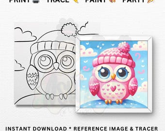 DIY Owl Paint Party Template: Printable Stencil & Color Guide (Digital Download)