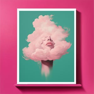 Green Magritte Style Wall Art | Surrealist Digital Print | Maximalist Artwork | The Son of Man Inspired | Instant Downloadable Art