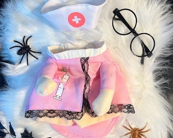 Adorable Nurse Dog Costume - Perfect for Halloween, pet costume, dog Halloween dress, dog Halloween costume, pet cosplay outfit, dog doctor