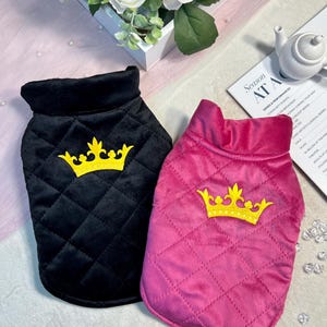 Dog Pink Vest with Gold Crown Detail - Luxuriously Comfortable, pet clothing, dog west, dog jacket, dog fashion, dog apparel, pet clothing