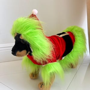 Festive Grinch-Inspired Cape for Your Furry Friend, fleece Dog jacket, holiday Dog outfit, Halloween costume, winter Dog outfit, Dog jacket