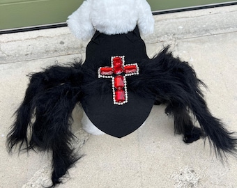Luxury Rhinestone Cross Spider Outfit for Pets, pet costume, dog Halloween dress, dog Halloween costume, pet cosplay outfit, dog clothes
