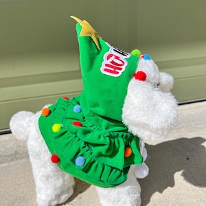 Cute Christmas Tree Cloak for Your Dog's Holiday Style , Christmas tree Dog costume, festive holiday photo prop Santa tree costume