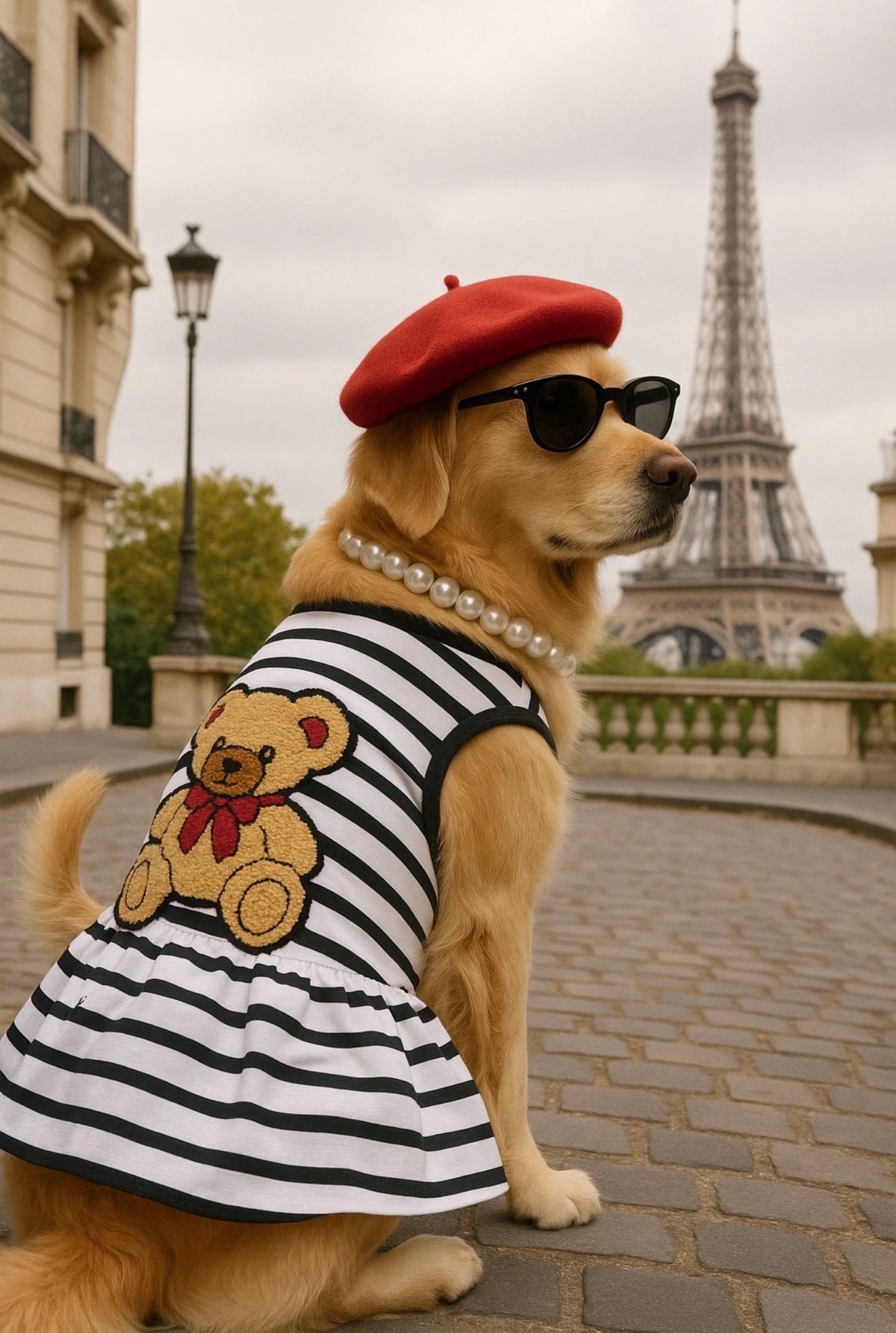 Brown and Beige Dog Print Beret Brown Dog Beret - Etsy main image 3