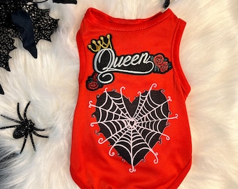 Spooky Halloween Queen Pet T-Shirt - Cute Costume for Your Furry Friend, dog clothes, pet clothing, pet costume party, dog Halloween outfit