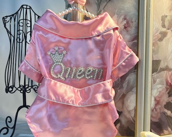 Bride&#39;s Party Attire for Your Pup - Luxury Dog Robe - Small Dog Fashion, dog clothing, Dog wadding outfit, small Dog fashion, luxury Dog rob