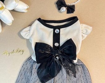 Chic Pet Outfit: Stylish Dress and Matching Necklace Included, dog clothes, cat dress, dog dress, pet clothing, pet jewelry, pet fashion