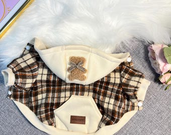Charming Bear Hood Pet Sweatshirt - Stylish Comfort for Your Furry Friend! winter warm puppy sweater for dogs, cosy pet clothes