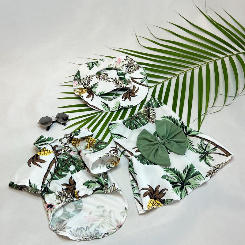 Hawaiian Tropical Pitbull Hoodie Dress