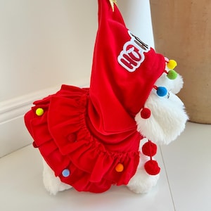 Holiday Red Cape Tree: Perfect for Pets' Christmas Fun! Christmas tree Dog costume, festive holiday photo prop Santa tree costume, Dog gift