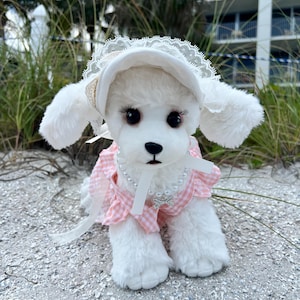Luxury Dog Necklace, Pink Dress & Panama Set, Elegant and Chic Dog Clothes for Weddings, tutu Dog dress, Summer dog outfit, Barbie pet outfi