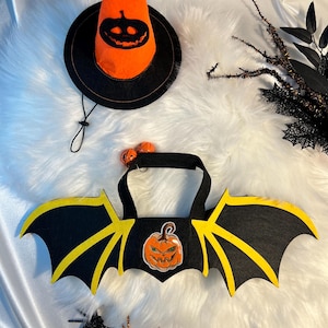 pet halloween bat costume with hat, pet costume, dog Halloween dress, dog Halloween costume, pet cosplay outfit, dog clothes,spooky pet