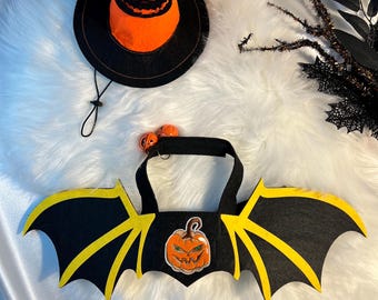 pet halloween bat costume with hat, pet costume, dog Halloween dress, dog Halloween costume, pet cosplay outfit, dog clothes,spooky pet