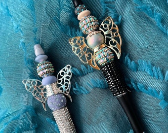 The Magnificent Butterfly Rhinestone Beaded Ink Pens, Journal Pens, Party Favors, Mothers Day, Easter, Birthday Gifts, Unique Butterfly Gift