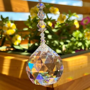 11 1/2&quot; Long 45x40mm Crystal AB Faucet Ball Rainbow Maker Suncatcher, Window Hanging Crystal, Aurora Borealis, Sun Catcher, Mom/Crystal Gift