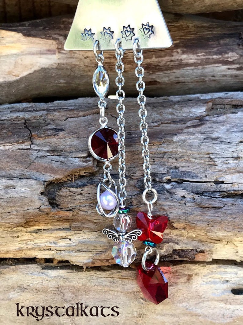 July Birthstone Rainbow Baby Angel Guardian Garden Angel Charm Hand Stamped Name Car Suncatcher Custom Name Metal Stamping January
