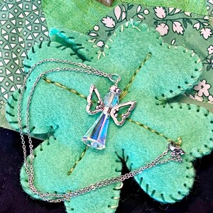 Angel Swarovski Crystal Necklace, 4 Colors, Many Wing & Chain Styles Crystal AB Angel