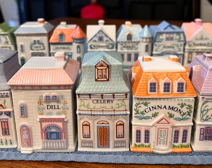 The Lenox Village Spice Jars Collection, Vintage 1989, 24 Miniature