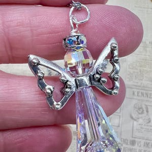 Angel Swarovski Crystal Necklace, 4 Colors, Many Wing & Chain Styles image 10