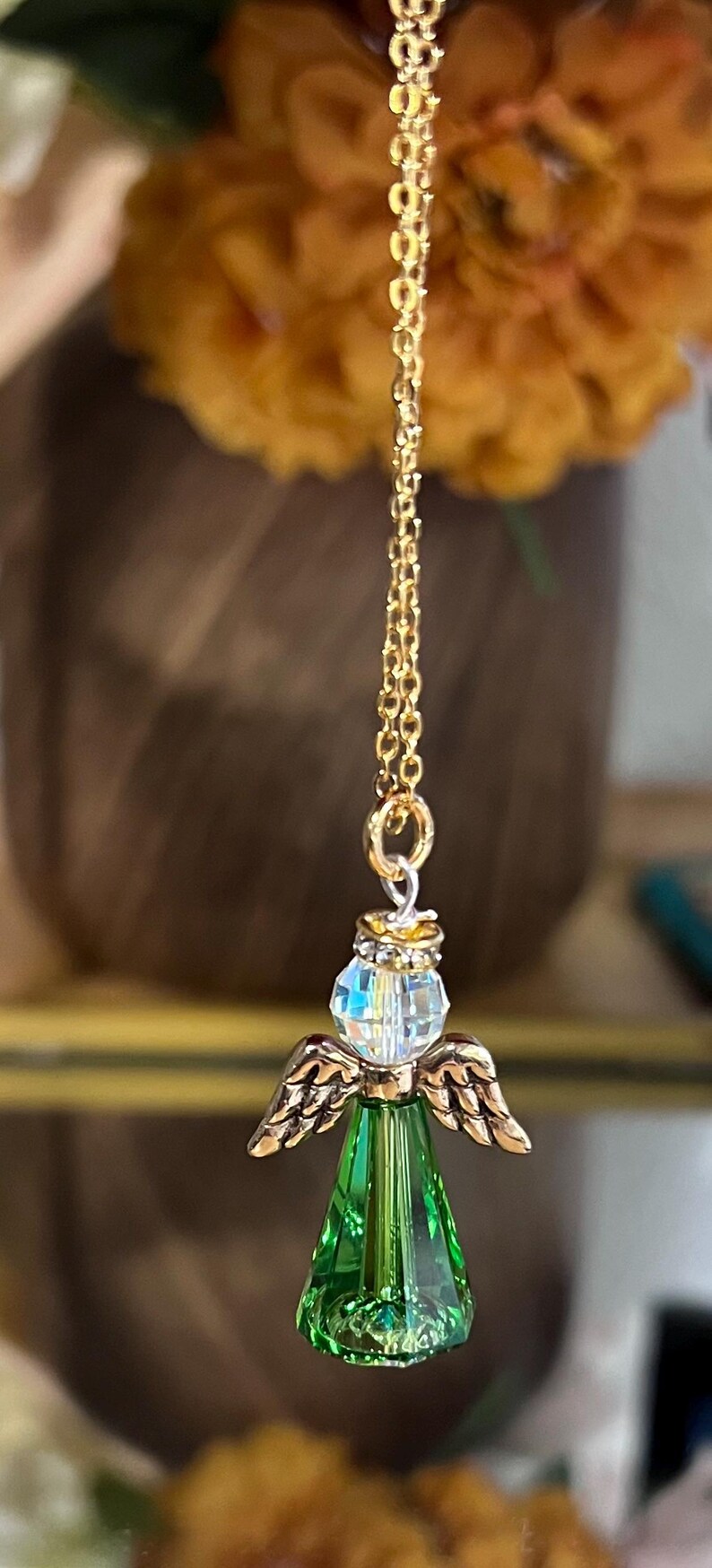 Angel Swarovski Crystal Necklace, 4 Colors, Many Wing & Chain Styles image 13