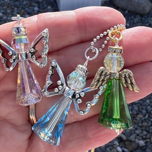 Angel Swarovski Crystal Necklace, 4 Colors, Many Wing & Chain Styles image 7