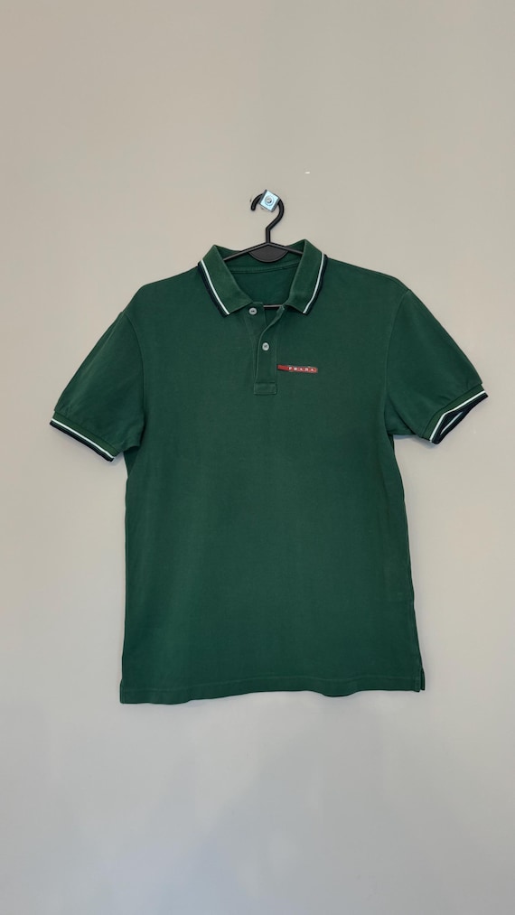 Prada Red Tab Classic Polo Rare Green Size M Vintage Luxury - Etsy