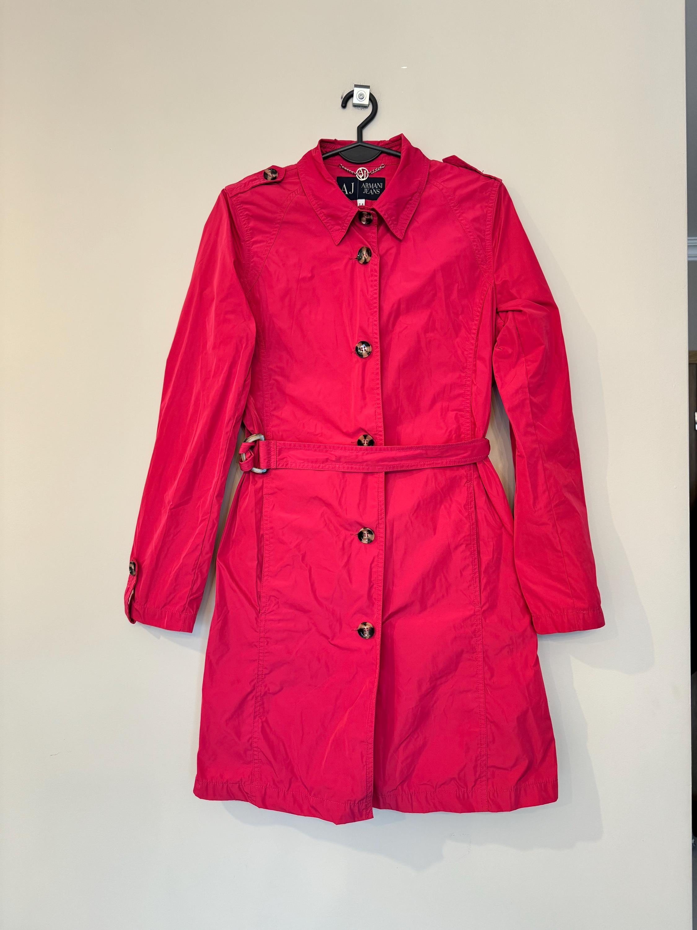 Armani Jeans Pink Coat Trench Women Rare Vintage Jacket - Etsy