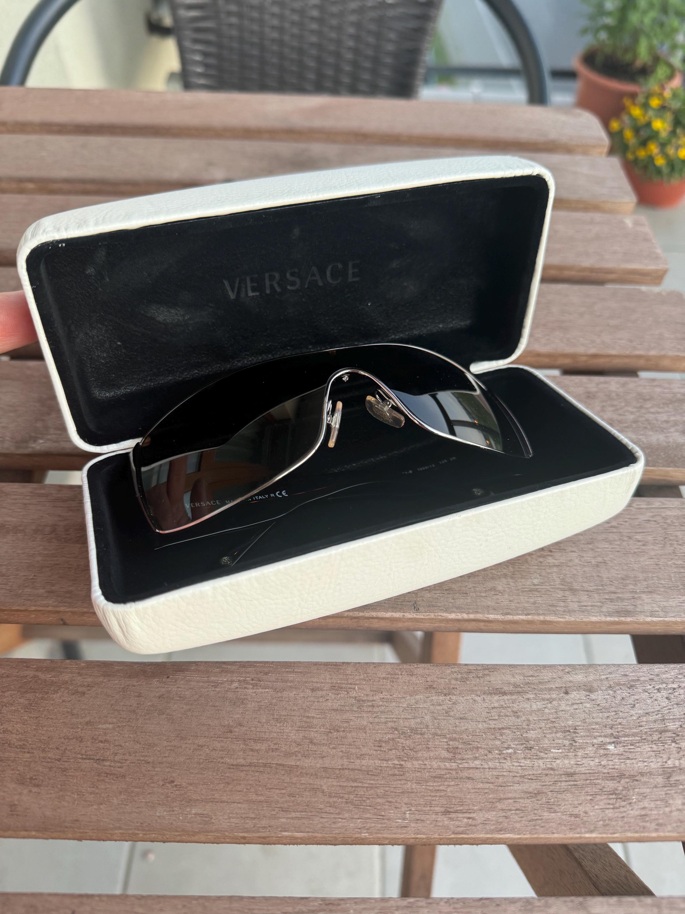 Versace Sunglasses 2081-B Tortoise ?Features: Y2k Versace Visor Sunglasses Brown... | Depop main image 2