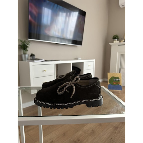 Vintage Almsach Cynthia Suede Classic Dark Brown Leather 90s 