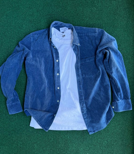 Our Legacy, Our Legacy courdroy shirt button up velvet blue size S fit M