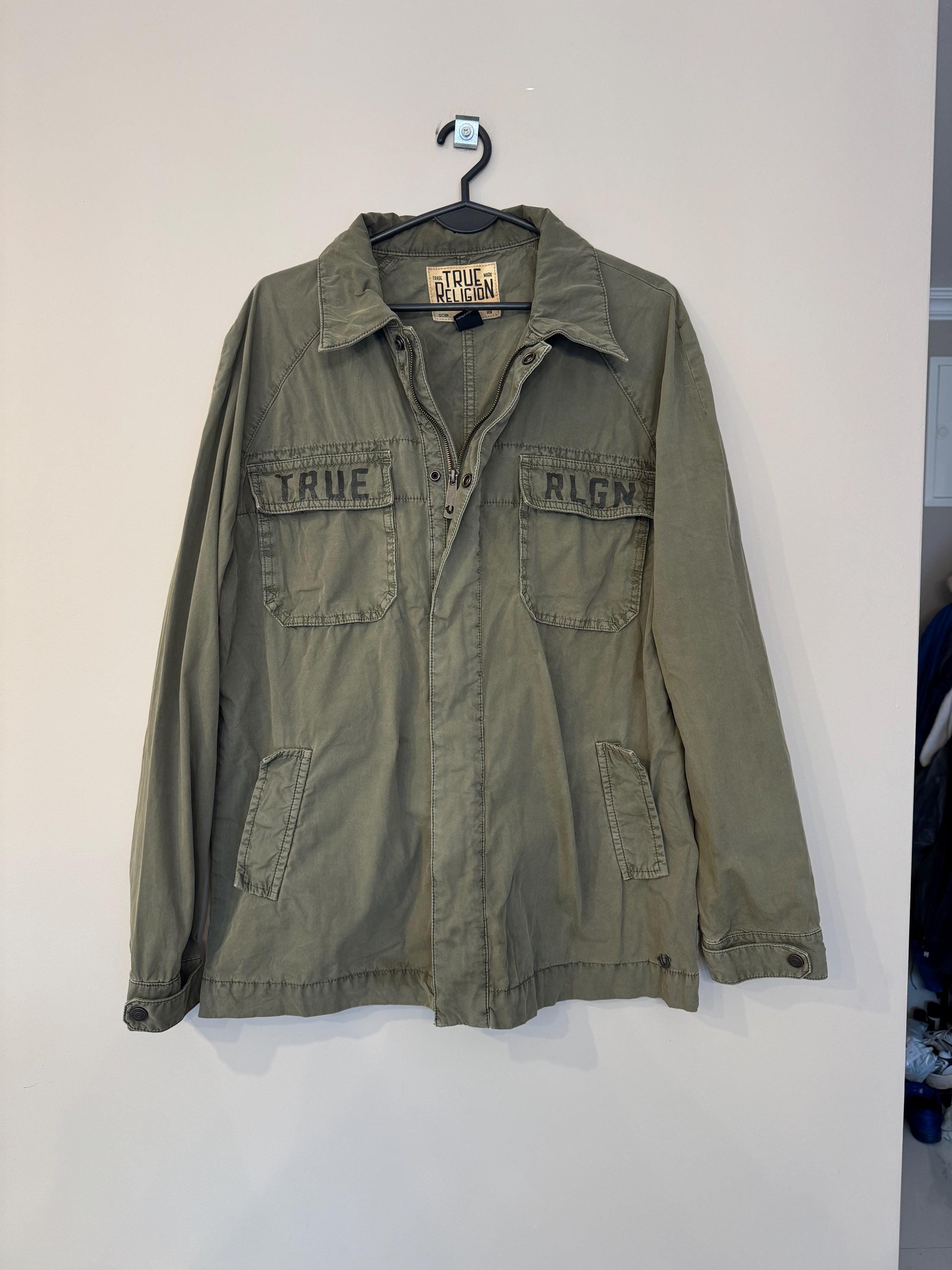 True Religion, True Religion overshirt jacket light zip up vintage rare kurtka