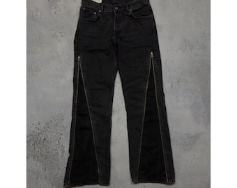Y2K Baggy Black Opium Pocket Jeans Gothic Pants Oversized Jeans