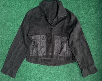 Veste blazer en lin chemisier bluza boutonné kurtka z lnu lniana Taille 36