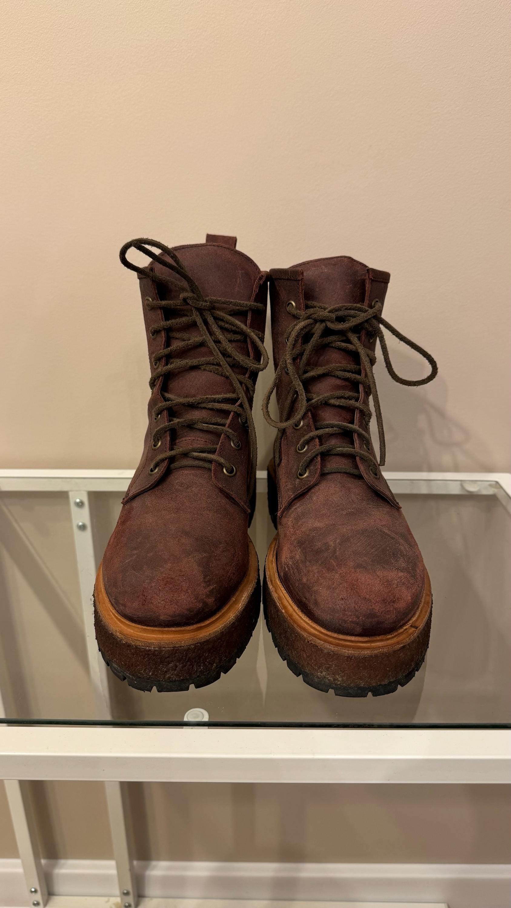 【美品】PuntoPigro　ROPER BOOTS WITH VIBRAM Puntopigro Vibram Boots Leather Like New Rock Punto Pigro