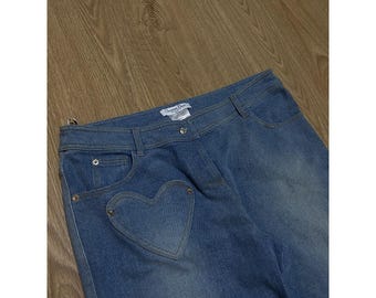Dior jeans denim hearts pockets vintage pants 90 s womens