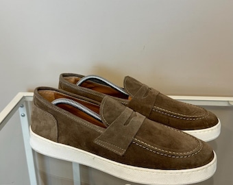 Beige Loafers Wildleder Made in Italy klassische Schuhe beige Vintage selten