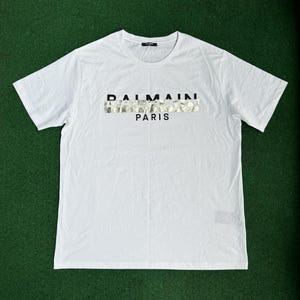 Balmain White Logo T Shirt - Etsy
